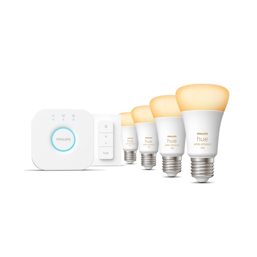 PHILIPS HUE-WA starter.kit, bridge+switch 4xA60 E27 11W/75W 1055lm