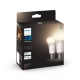 PHILIPS HUE-WHITE bulb A60 9.5W/75W E27 2700K 1100lm Dim EU 2-pack