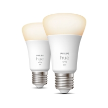 PHILIPS HUE WHITE LED bulb A60 9W/60W E27 2700K 806lm Dim set-2ks