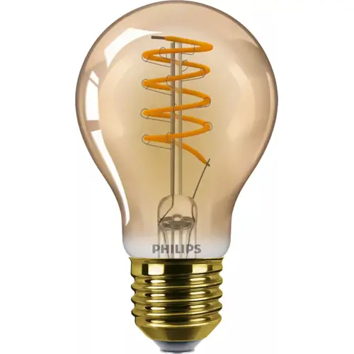 PHILIPS LED bulb A60 4W/25W E27 1800K 250lm Dim 15Y gold