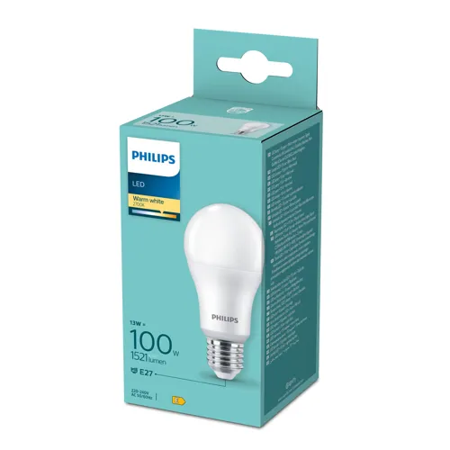 PHILIPS LED bulb A60 E27 13W/100W 1521lm/827 15Y NonDim ;opál