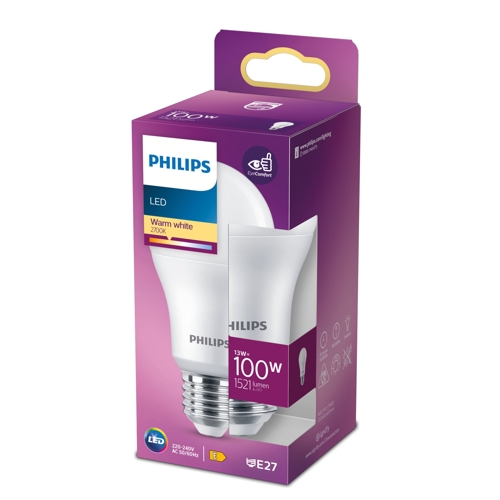 PHILIPS LED bulb A60 E27 13W/100W 1521lm/827  15Y NonDim ; opál