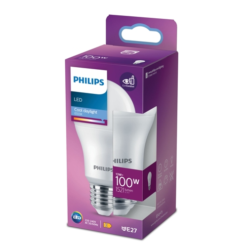 PHILIPS LED bulb A60 E27 13W/100W 1521lm/865  15Y NonDim ; opál