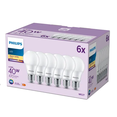 Philips LED.bulb A60 E27 40W/40W 470lm/827 15Y NonDim;opál