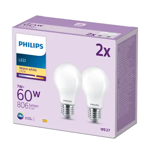 Philips LED.bulb A60 E27 60W/60W 806lm/827 15Y NonDim;