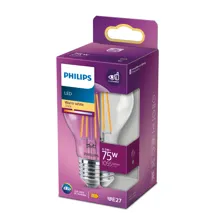 PHILIPS LED bulb Classic A60 8.5W/75W E27 2700K 1055lm NonDim 15Y clear BL