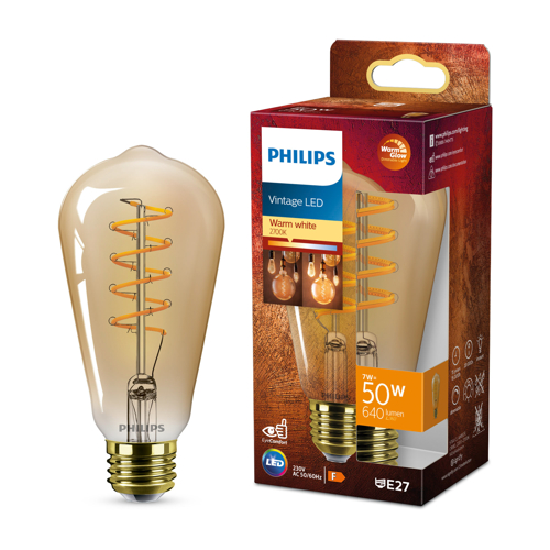 Philips LED.bulb ST64 E27 50W/50W 640lm/822 15Y NonDim;