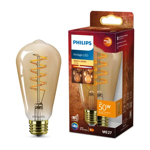 Philips LED.bulb ST64 E27 50W/50W 640lm/822 15Y NonDim;