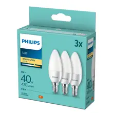 PHILIPS LED candle B35 4.9W/40W E14 2700K 470lm NonDim 15Y opál 3-pack