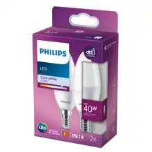 PHILIPS LED candle B35 5W/40W E14 4000K 470lm NonDim 15Y opál 2-pack