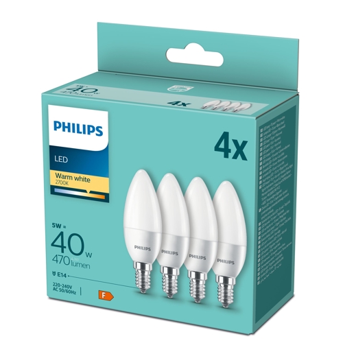 Philips LED.candle B35 E14 40W/40W 470lm/827 15Y NonDim;  opál