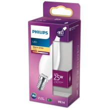 PHILIPS LED candle Classic BA35 2.2W/25W E14 2700K 250lm NonDim 15Y opál BL