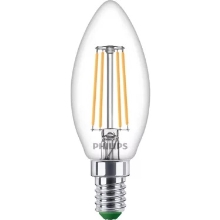PHILIPS LED candle.filam. B35 2.3W/40W E14 2700K 485lm NonDim 15Y 2-pack