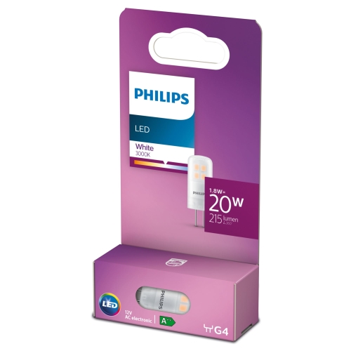 PHILIPS LED capsule 1.8W/20W G4 3000K 215lm NonDim 15Y BL