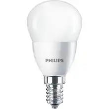 PHILIPS LED chandelier P45 5.5W/40W E14 2700K 470lm NonDim 15Y matt BL