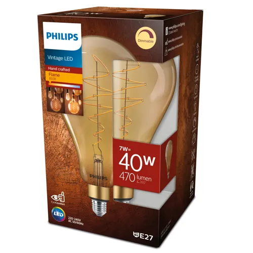PHILIPS LED filam.giant.bulb A160 7W/40W E27 1800K 470lm Dim 15Y amber