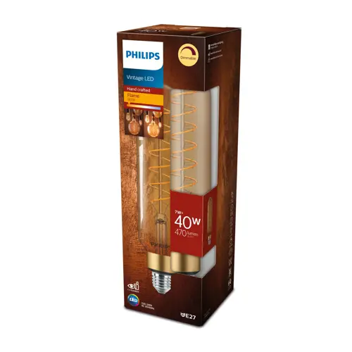 PHILIPS LED filam.giant.bulb T65 7W/40W E27 1800K 470lm Dim 15Y gold
