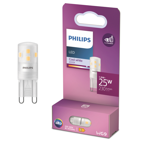 PHILIPS LED. kapsle G9 1.9W/25W 230lm/840 15Y NonDim;