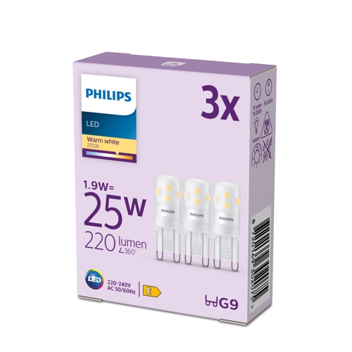 PHILIPS LED. kapsle G9 25W/25W 220lm/827 15Y NonDim;