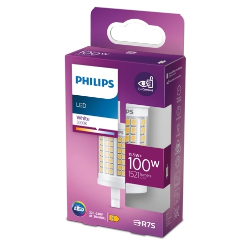 PHILIPS LED linear 11.5W/100W R7S R7S 11.5W/100W 1521lm/830  15Y NonDim; 78mm