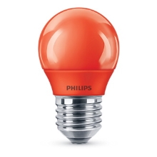 PHILIPS LED lustre colored P45 3.1W/25W E27 RED NonDim 10Y