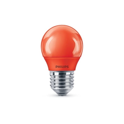 PHILIPS LED lustre colored P45 3.1W/25W E27 RED NonDim 10Y