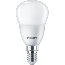 PHILIPS LED lustre P45 4.9W/40W E14 2700K 470lm NonDim 15Y opál