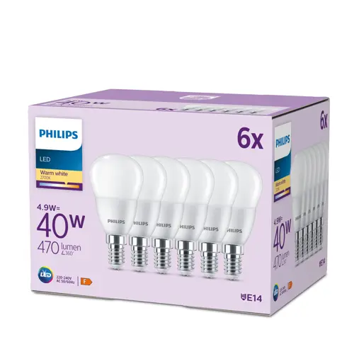 PHILIPS LED.lustre P45 E14 40W/40W 470lm/827 15Y NonDim;opál EC