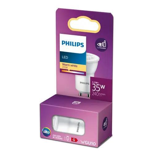 PHILIPS LED reflector MR11 3.5W/35W GU10 2700K 240lm/36° NonDim 25Y