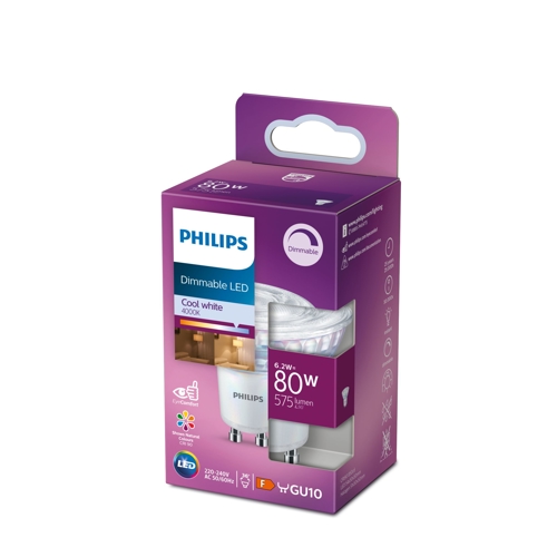Philips LED.reflector PAR16 GU10 80W/80W 575lm/840 25Y NonDim;