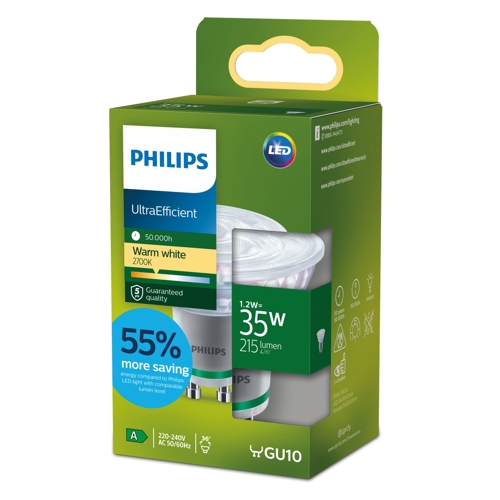 PHILIPS LED.reflektor PAR16 GU10 35W/35W 215lm/827 50Y NonDim;