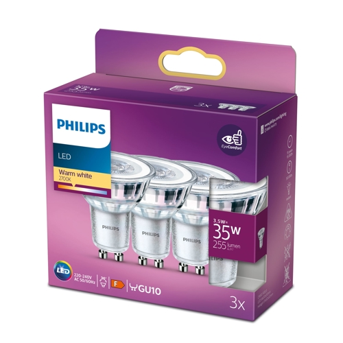 PHILIPS LED.reflektor PAR16 GU10 35W/35W 255lm/827 15Y NonDim;