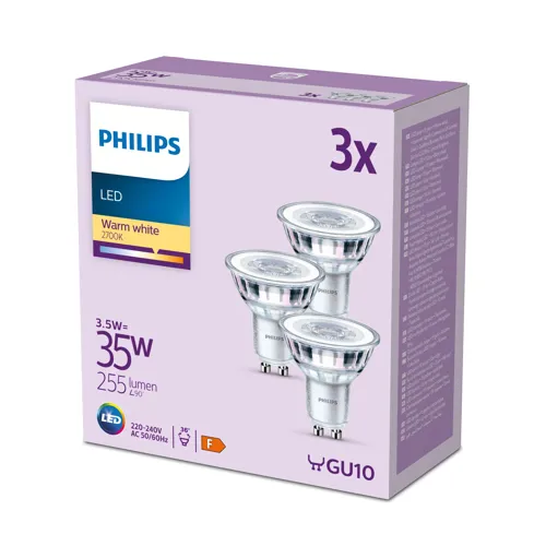 PHILIPS LED.reflektor PAR16 GU10 35W/35W 255lm/827 15Y NonDim;