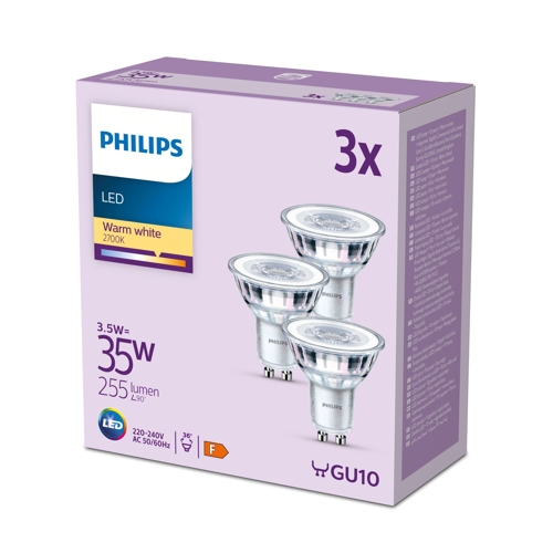 PHILIPS LED.reflektor PAR16 GU10 35W/35W 255lm/827 15Y NonDim;