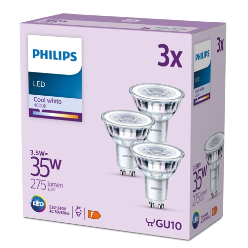 PHILIPS LED.reflektor PAR16 GU10 35W/35W 275lm/840 15Y NonDim;