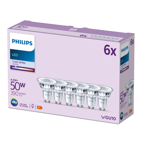 PHILIPS LED.reflektor PAR16 GU10 50W/50W 390lm/840 15Y NonDim;