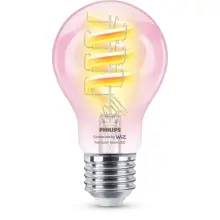 PHILIPS WiZ filam.bulb A60 6.3W/40W E27 RGB 470lm Dim clear