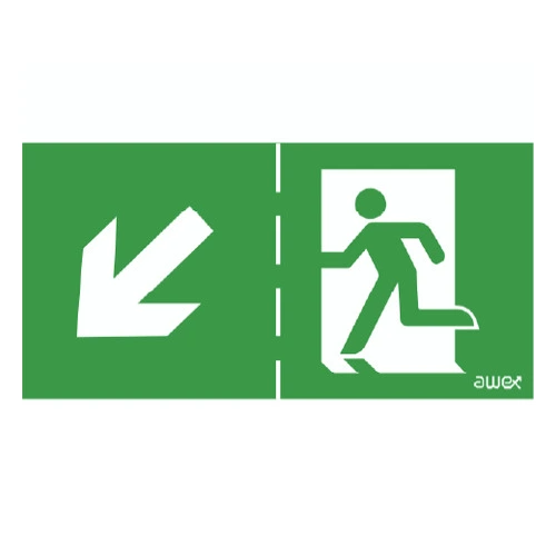 Pictogram P22 STAIRS LEFT DOWN (100x300mm)