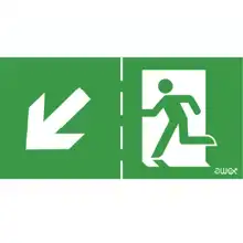 Pictogram P22 STAIRS LEFT DOWN (150x300mm)