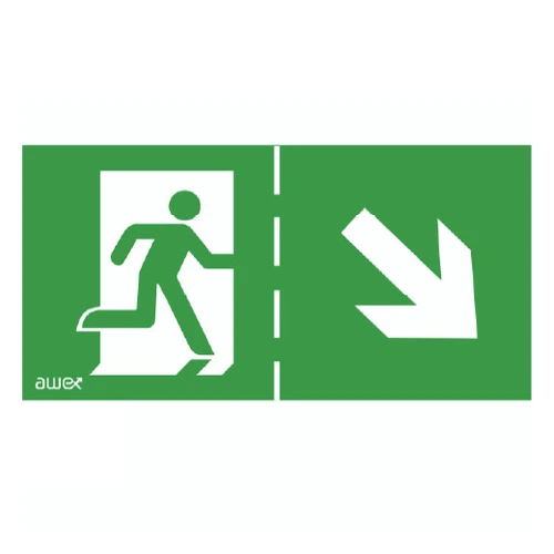 Pictogram P23 STAIRS RIGHT DOWN (150x300mm)