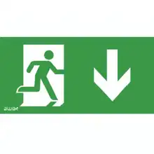 Pictogram P27 LEAK DOWN RIGHT (125x250m) for HELIOS, HELIOS DS