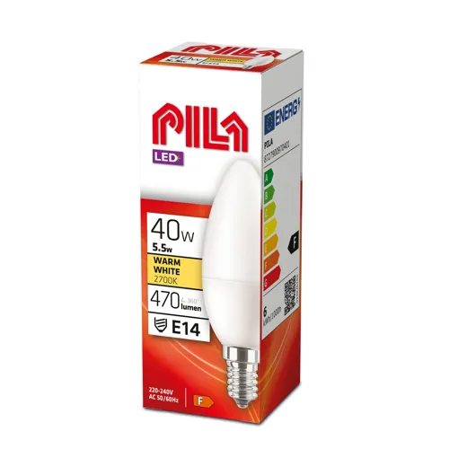 PILA LED candle B35 4.9W/40W E14 2700K 470lm NonDim 15Y opal
