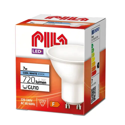 PILA LED reflector PAR16 7.5W/65W GU10 4000K 720lm/120° NonDim 15Y