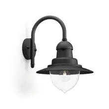 Raindrop wall lantern black 1x60W 230V