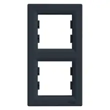 Schneider ASFORA frame cover double vert. ANTHRACITE