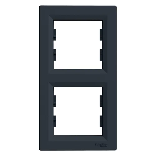 Schneider ASFORA frame cover double vert. ANTHRACITE