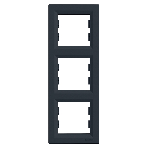 Schneider ASFORA frame cover triple vert. ANTHRACITE