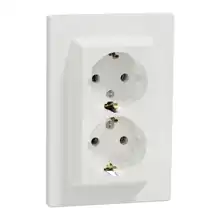 Schneider ASFORA set double mains socket Schuko 2P+PE POLAR