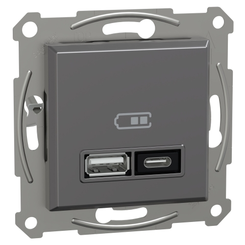 Schneider ASFORA zásuv.nabíjecí USB A+C 3A antracit