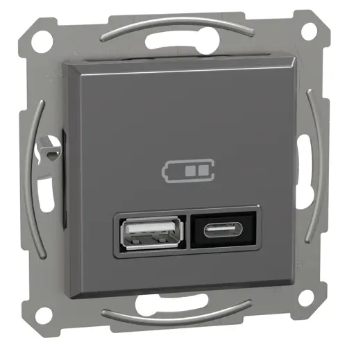 Schneider ASFORA zásuv.nabíjecí USB A+C 3A antracit